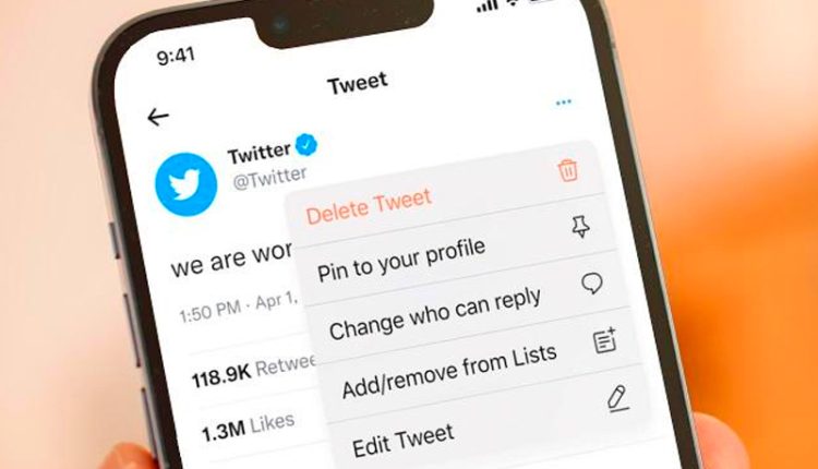 twitter botón de editar