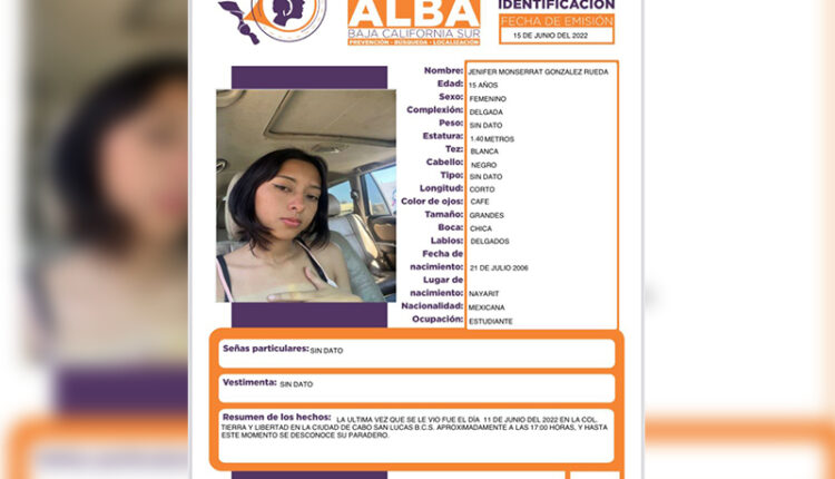 Menor de edad desaparecida
