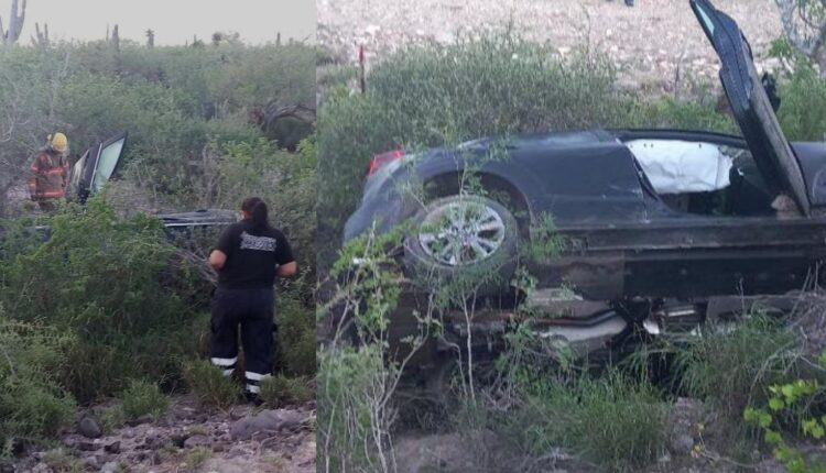 Carro volteado en la paz