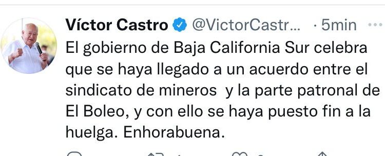 Tuit de Víctor Castro