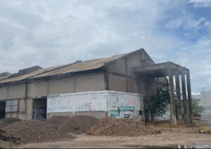 Antiguos almacenes del Ayuntamiento de La Paz después del incendio