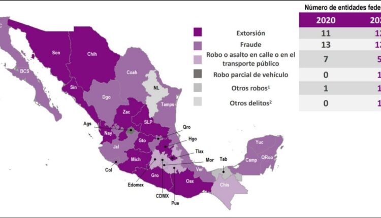 Mapa de los delitos en México
