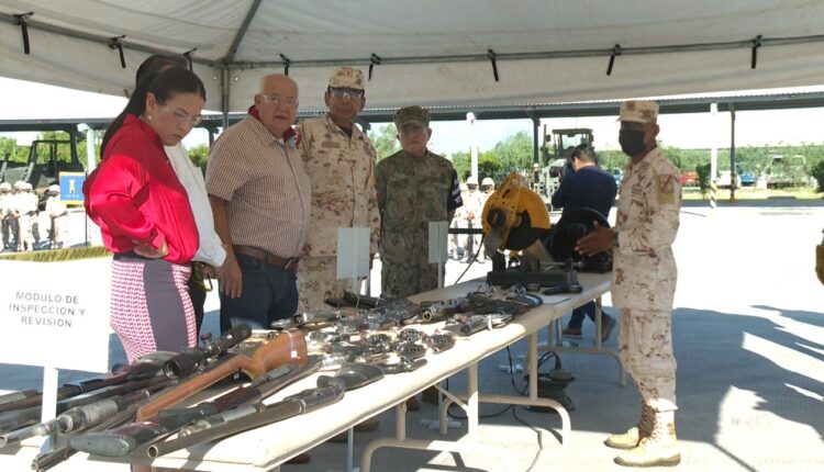 Milena Quiroga y Víctor Castro con Guardia Nacional
