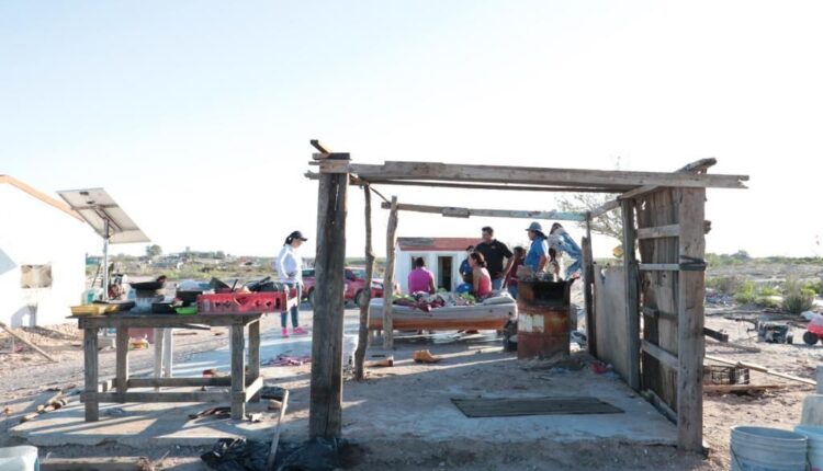 Casas afectadas por el huracán Kay en Mulegé