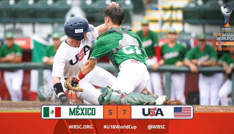 Resulado del México vs Estados Unidos en el Mundial de Beisbol Sub-18