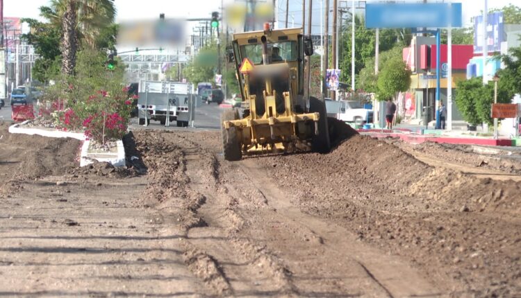 Obras de pavimentación en La Paz
