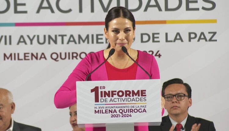 Milena Quiroga Romero durante 1er informe