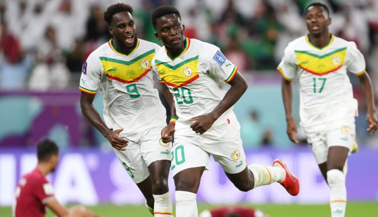 Jugadores de Senegal festejan un gol ante Qatar