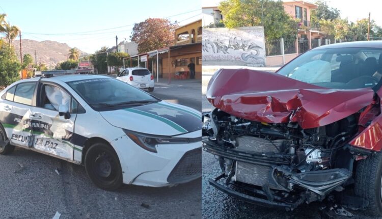 Choque entre vehículo particular y patrulla