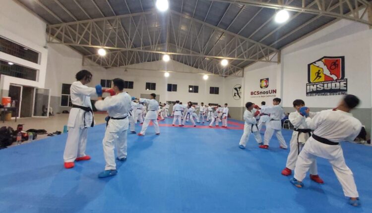 Jóvenes practicando karate