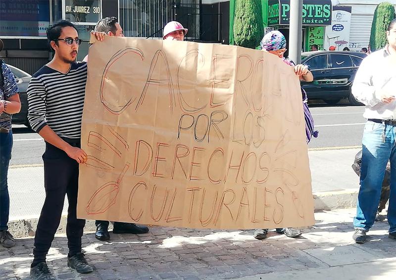 Pachuca Protestan contra irregularidades en el sector cultural